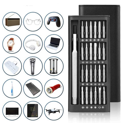Set cacciaviti di precisioni calamitati a taglio e croce più accessori con custodia tascabile per riparazione cellulare computer tablet kit 24 pezzi fai da te - enzoled