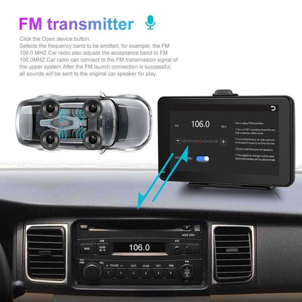 Monitor 7 pollici CarPlay Bluetooth per smartphone cellulare Ios e Android touchscreen autoradio FM uscita aux slot tf card - enzoled
