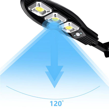 Lampione stradale solare 3 led cob con sensore crepuscolare e di movimento 3 modalità di luce con telecomando - enzoled