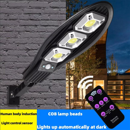 Lampione stradale solare 3 led cob con sensore crepuscolare e di movimento 3 modalità di luce con telecomando - enzoled