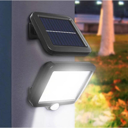 Faretto solare 6 led cob con pannello solare sensore crepuscolare e di movimento 3 modalità di impostazione di luce con telecomando IP67 - enzoled