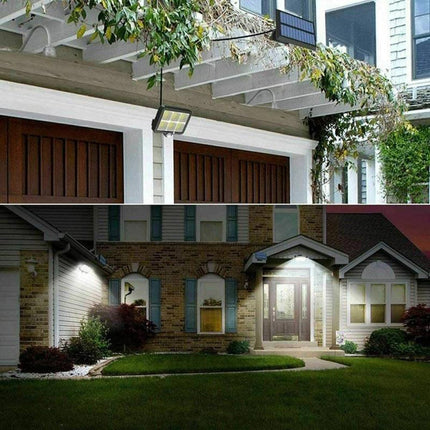 Faretto solare 6 led cob con pannello solare sensore crepuscolare e di movimento 3 modalità di impostazione di luce con telecomando IP67 - enzoled