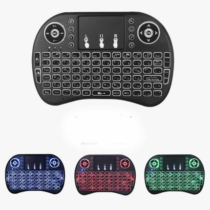 Mini tastiera wireless retroilluminata ricaricabile tastierino per smart tv mouse touch pad per tablet cellulare - enzoled