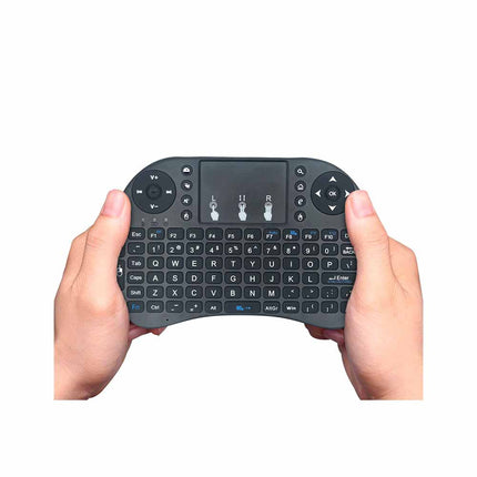 Mini tastiera wireless retroilluminata ricaricabile tastierino per smart tv mouse touch pad per tablet cellulare - enzoled