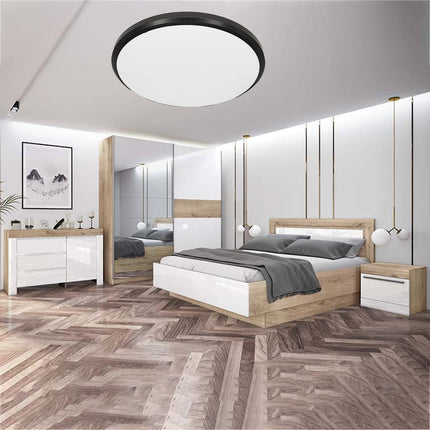 Plafoniera moderna a led a luce fredda 6500k con bordo nero da 20 40 e 60 watt varie dimensioni 30 40 e 50 cm - enzoled