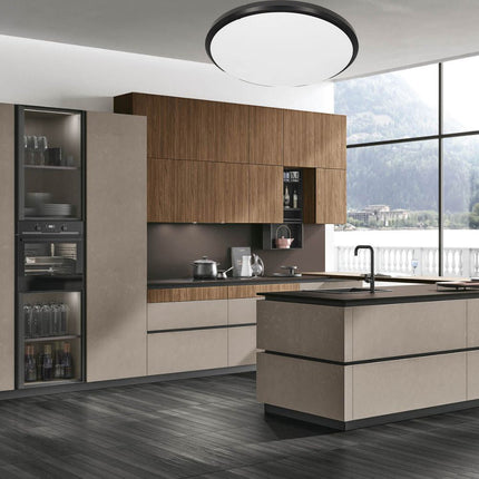 Plafoniera moderna a led a luce fredda 6500k con bordo nero da 20 40 e 60 watt varie dimensioni 30 40 e 50 cm - enzoled