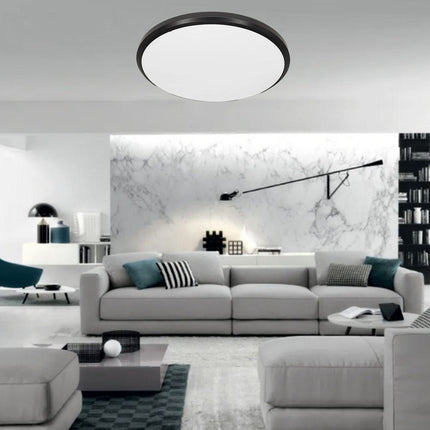 Plafoniera moderna a led a luce fredda 6500k con bordo nero da 20 40 e 60 watt varie dimensioni 30 40 e 50 cm - enzoled