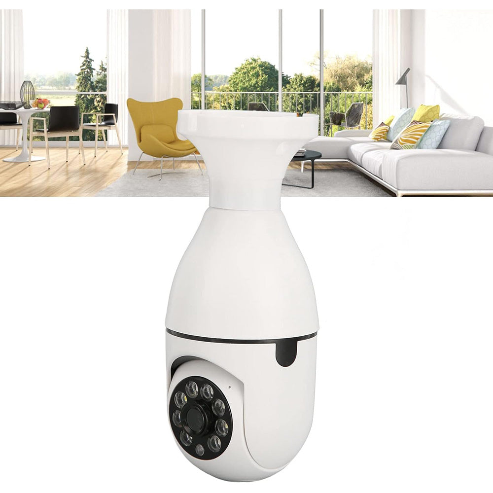 Telecamera IP led lampadina E27 wifi 2.4 Ghz lente 360° videosorveglianza visione notturna controllo remoto app - enzoled