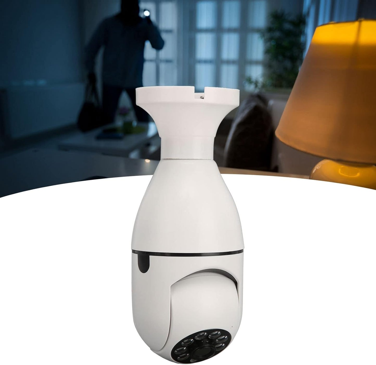 Telecamera IP led lampadina E27 wifi 2.4 Ghz lente 360° videosorveglianza visione notturna controllo remoto app - enzoled