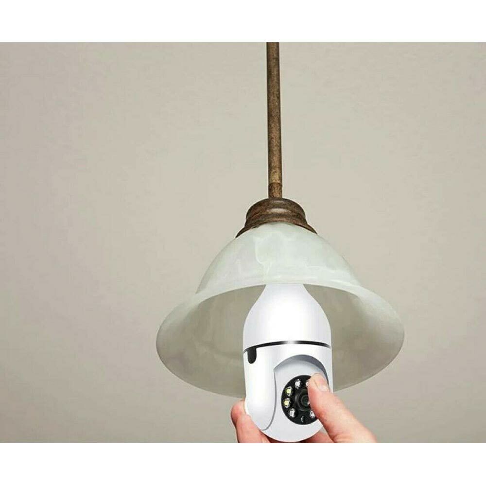 Telecamera IP led lampadina E27 wifi 2.4 Ghz lente 360° videosorveglianza visione notturna controllo remoto app - enzoled