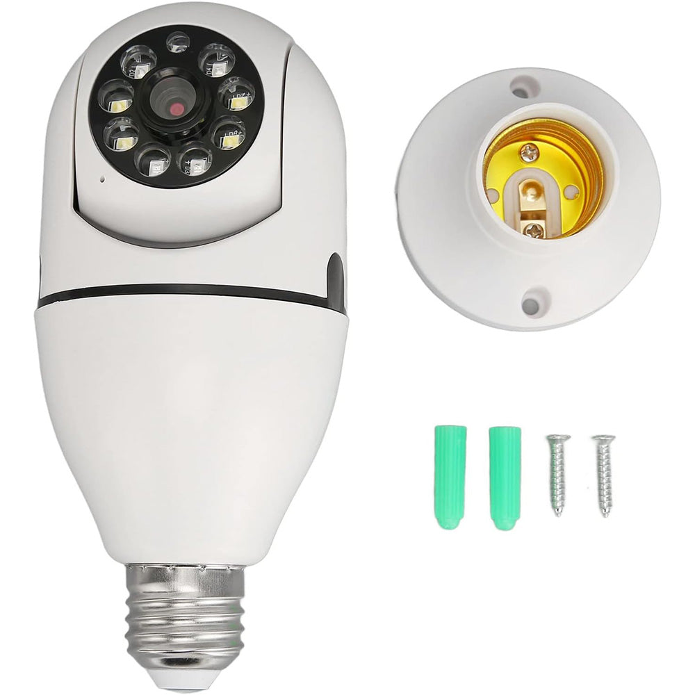 Telecamera IP led lampadina E27 wifi 2.4 Ghz lente 360° videosorveglianza visione notturna controllo remoto app - enzoled