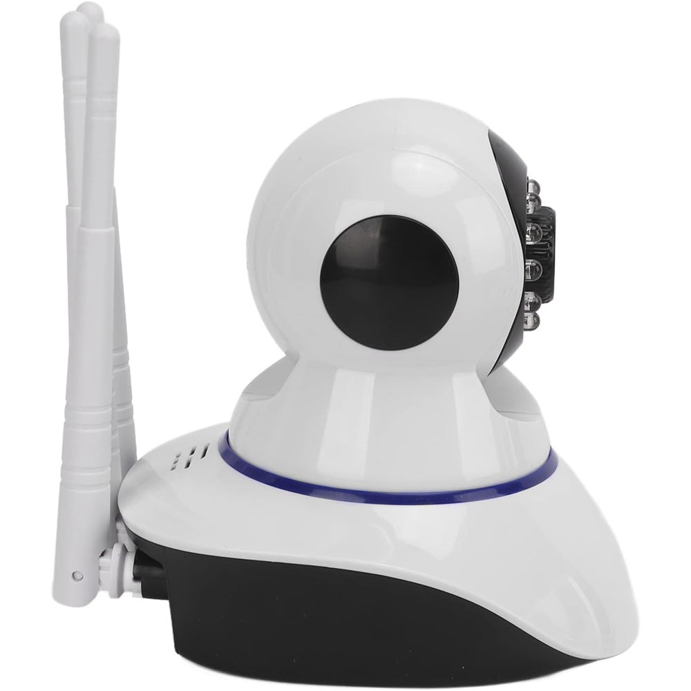 Telecamera IP motorizzata wireless hd 720p 3 antenne camera con connessione wifi o lan rj45 con microfono audio led infrarossi e registrazione su micro sd camera - enzoled
