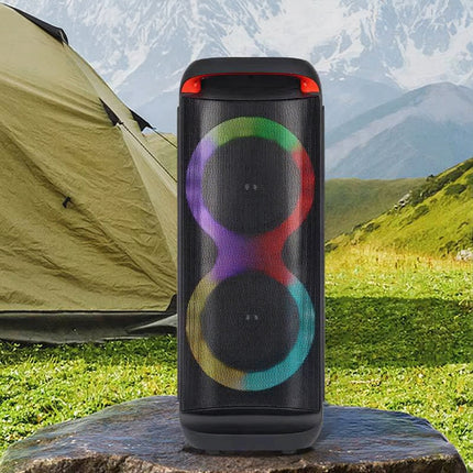 Cassa karaoke bluetooh 40 watt 2 microfoni e telecomando luci rgb