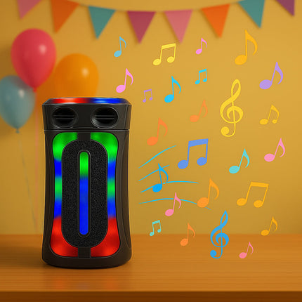 Cassa karaoke RGB bluetooth 60W rodio FM USB SD/TF ricaricabile enzoled