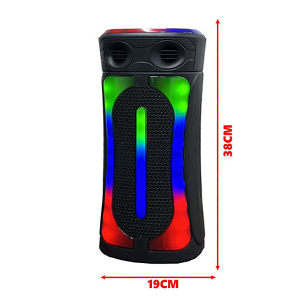 Cassa karaoke RGB bluetooth 60W rodio FM USB SD/TF ricaricabile enzoled