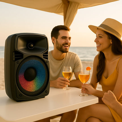 Cassa bluetooth TWS radio FM luci led RGB 10W ricaricabile USB/TF enzoled