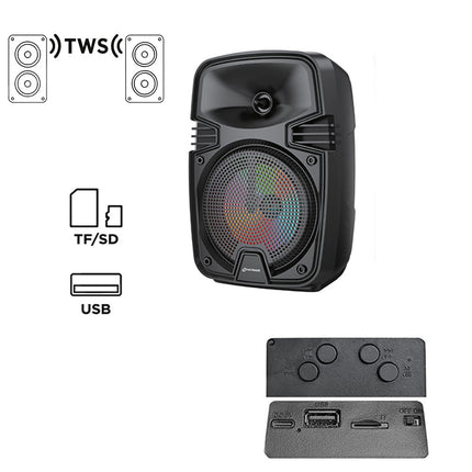 Cassa bluetooth TWS radio FM luci led RGB 10W ricaricabile USB/TF enzoled