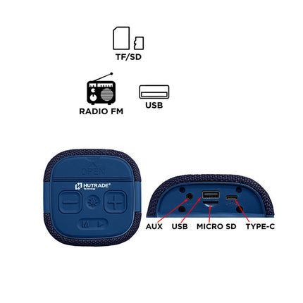 Cassa bluetooth 10W con rodio FM USB SD/TF/AUX ricaricabile IPX6 enzoled