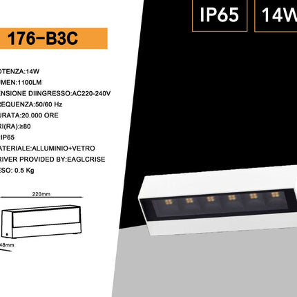 Applique led da esterno a doppia emissione up & down 14 watt tecnologia cct 3 tonalità di luce IP65 enzoled
