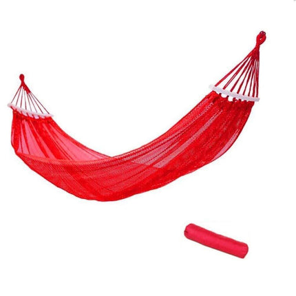 Amaca da giardino e da campeggio colorata in cotone con supporto in legno da appendere con sacca per il trasporto 185x135 cm - enzoled