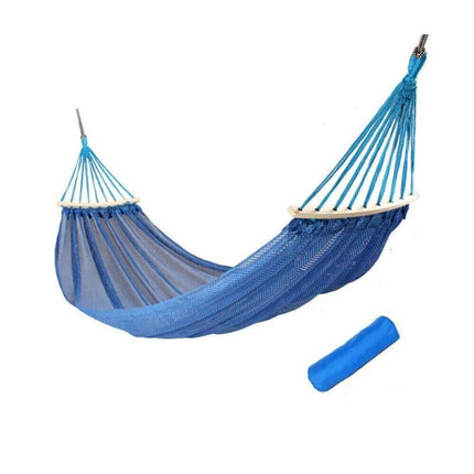 Amaca da giardino e da campeggio colorata in cotone con supporto in legno da appendere con sacca per il trasporto 185x135 cm - enzoled