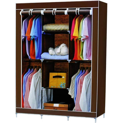 Guardaroba in Tessuto salvaspazio per Campeggio Organizer Armadio con Zip e scaffali 130x175x45 cm vari colori - enzoled