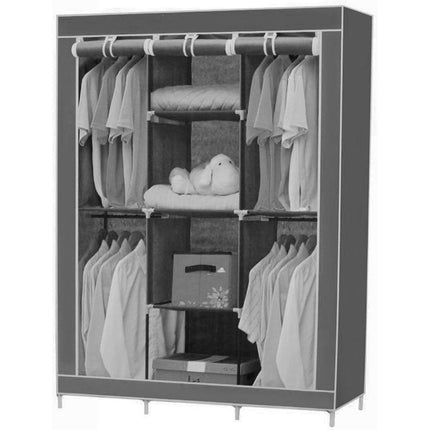 Guardaroba in Tessuto salvaspazio per Campeggio Organizer Armadio con Zip e scaffali 130x175x45 cm vari colori - enzoled