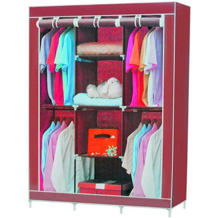Guardaroba in Tessuto salvaspazio per Campeggio Organizer Armadio con Zip e scaffali 130x175x45 cm vari colori - enzoled