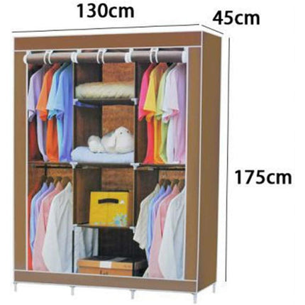 Guardaroba in Tessuto salvaspazio per Campeggio Organizer Armadio con Zip e scaffali 130x175x45 cm vari colori - enzoled