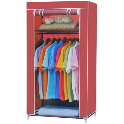 Guardaroba in Tessuto salvaspazio per Campeggio Organizer Armadio con Zip e scaffali 150x60x45 cm - enzoled