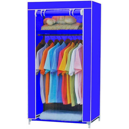 Guardaroba in Tessuto salvaspazio per Campeggio Organizer Armadio con Zip e scaffali 150x60x45 cm - enzoled