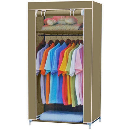 Guardaroba in Tessuto salvaspazio per Campeggio Organizer Armadio con Zip e scaffali 150x60x45 cm - enzoled