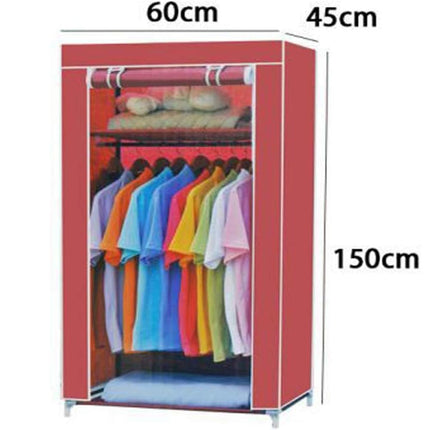 Guardaroba in Tessuto salvaspazio per Campeggio Organizer Armadio con Zip e scaffali 150x60x45 cm - enzoled