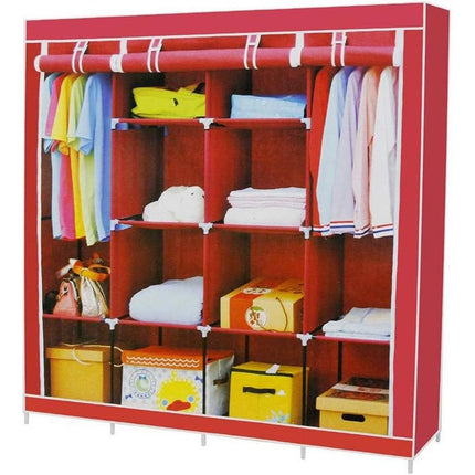 Guardaroba in Tessuto salvaspazio per Campeggio Organizer Armadio con Zip e scaffali 170x170x45 cm vari colori - enzoled