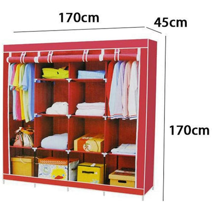 Guardaroba in Tessuto salvaspazio per Campeggio Organizer Armadio con Zip e scaffali 170x170x45 cm vari colori - enzoled