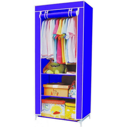 Guardaroba in Tessuto salvaspazio per Campeggio Organizer Armadio con Zip e scaffali 175X70x45 cm - enzoled