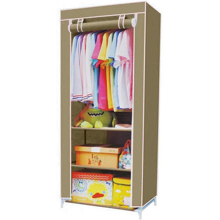 Guardaroba in Tessuto salvaspazio per Campeggio Organizer Armadio con Zip e scaffali 175X70x45 cm - enzoled