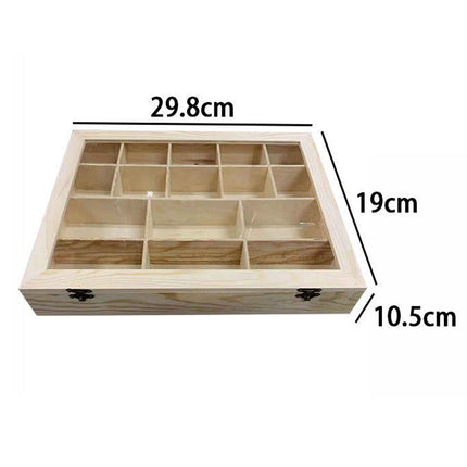 Bacheca in legno 16 posti con porta trasparente espositore vetrinetta per minuterie da collezione porta gioielli per decoupage - enzoled