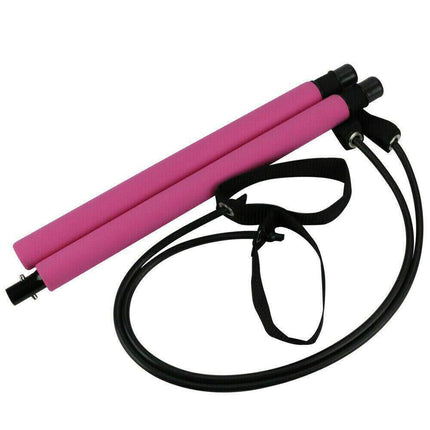 Barra da pilates portatile attrezzo allenamento fitness yoga asta bande di resistenza elastica - enzoled