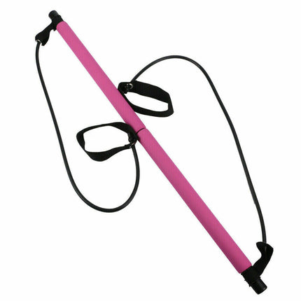 Barra da pilates portatile attrezzo allenamento fitness yoga asta bande di resistenza elastica - enzoled