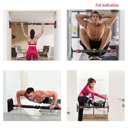 Barra per trazioni da porta regolabile da 95 a 120 cm fissaggio senza viti sbarra per allenamento bicipiti dorsali tricipidi addominali carico max 200 kg - enzoled