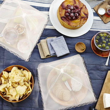 Set di 4 ombrellini coprivivande a Rete richiudibile Proteggi Cibo Copertura per Alimenti Anti Insetti Ø 60 cm Colori Assortiti - enzoled