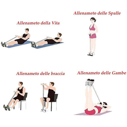 Elastico per esercizi di allenamento addominali 4 bande elastiche muscoli di braccia e gambe attrezzo fitness da palestra - enzoled