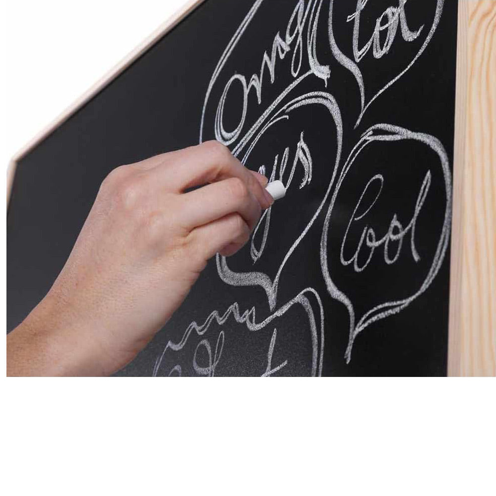 Lavagna con cornice in legno scrivibile con gesso gessetti gioco per bambini da scuola ufficio 60x90 cm - enzoled