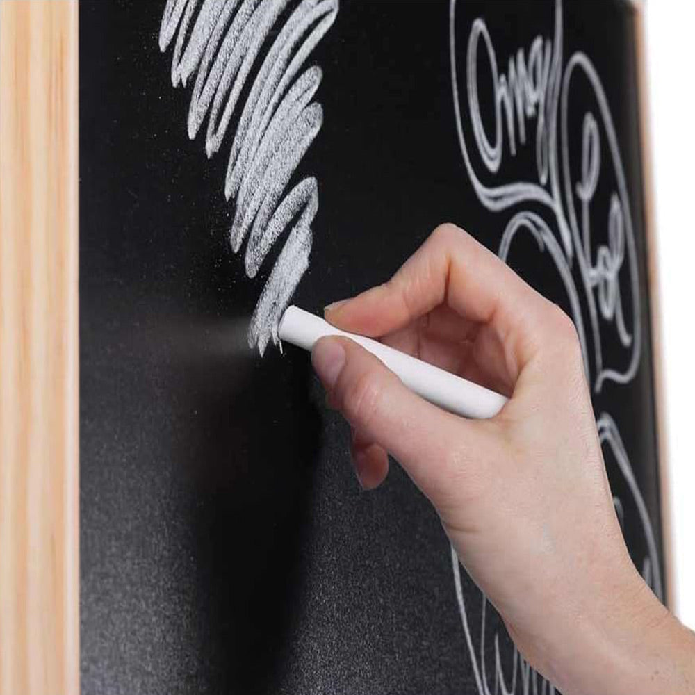 Lavagna con cornice in legno scrivibile con gesso gessetti gioco per bambini da scuola ufficio 60x90 cm - enzoled