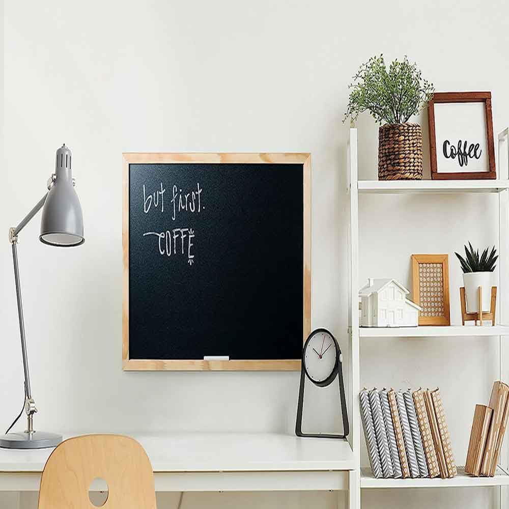 Lavagna con cornice in legno scrivibile con gesso gessetti gioco per bambini da scuola ufficio 60x90 cm - enzoled