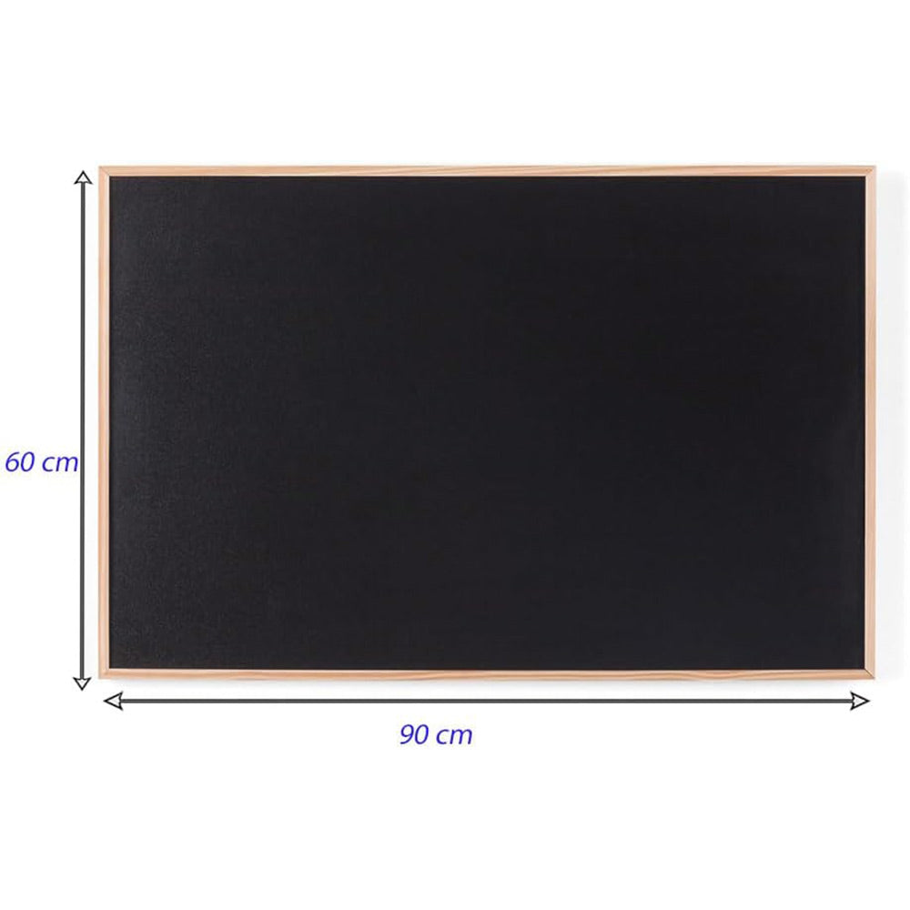 Lavagna con cornice in legno scrivibile con gesso gessetti gioco per bambini da scuola ufficio 60x90 cm - enzoled