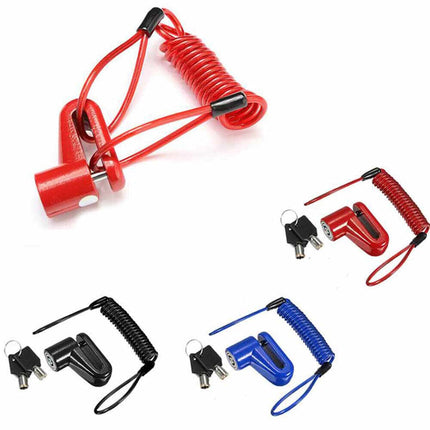 Lucchetto blocca freno a disco con cordino antifurto catena per bicicletta monopattino 2 chiavi - enzoled