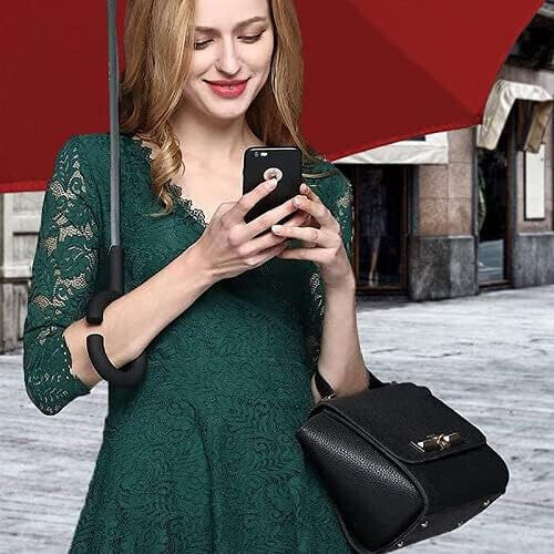 Ombrello inverso con apertura a scatto manico a C ombrelli al contrario reversibile per pioggia antisgocciolo vari colori - enzoled