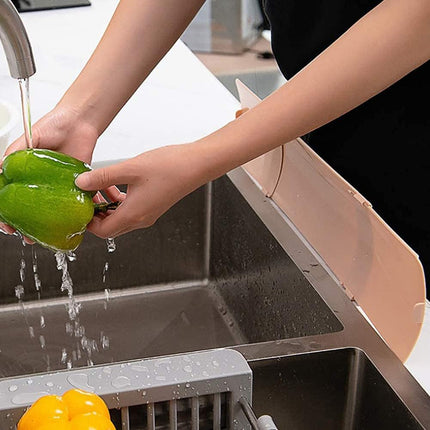 Paraspruzzi per lavandino da cucina estensibile con ventosa e adesivi protezione lavello per schizzi d’acqua - enzoled